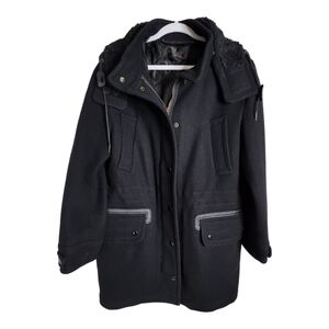 Coach Wool blend and leather jacket coat long size M